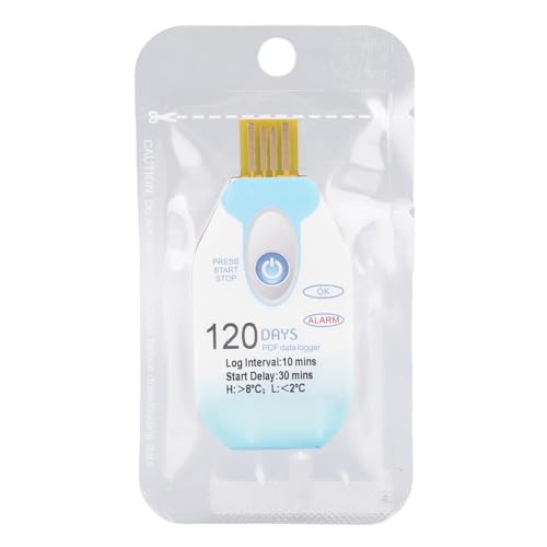 Fdit USB -Temperaturdaten -Logger, IP67 Water Proof Einzelverwendungstemperaturrekorder mit PDF -Bericht und 42000 Punkte für den Medizinischen Lebensmitteltransport von Fdit