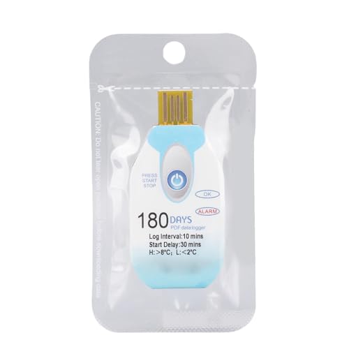 Fdit USB -Temperaturdaten -Logger, Wasserdichte Einweg -Datenrekorder mit PDF -Berichtsgenerator für Lebensmittelspeicher -Pharmazeutika von Fdit