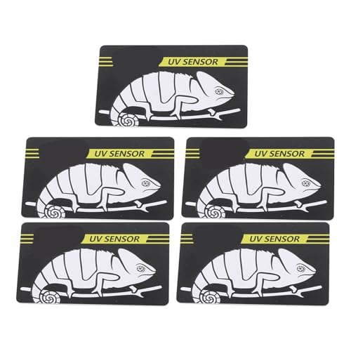 Fdit UVB-Sensor Schneller Test Wiederverwendbares Crawl-Pet-UV-Testkarte für Reptilien-UV-Tests, 5-Pack von Fdit