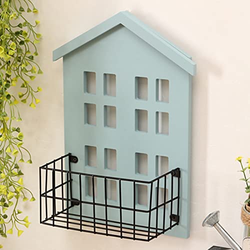 Fdit Wandregal, Geniales Handgefertigtes Wandregal in Hausform für Schlafzimmer (Hellblau) von Fdit