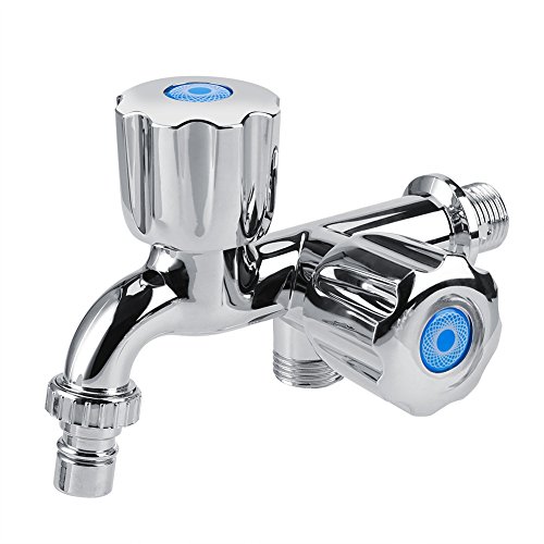 Fdit Wasser Wasserhahn Wasserhahn mit Stand Mixer-Kühler, Doppel-Auslauf 1/2 Für Waschmaschine Küchenspüle, Shutter handle von Fdit