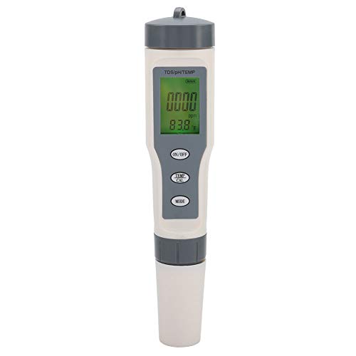 Fdit Wasserqualitätsprüfmonitor Multiparameter-Wassertest PH EC CF TDS Temperaturprüfgerät EU 3 in 1 Digitales LCD C-100 Multifunktions-Qualitätssalzanalysator von Fdit