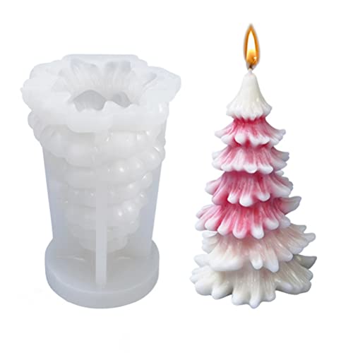 Fdit Weihnachtsbaum-Silikonform für Kerzen, Flexibles Zubehör Zur Kerzenherstellung, Lebensmittelechte DIY-Formen mit Feinen Details, für die Dekoration zu Hause und auf Partys (3#) von Fdit