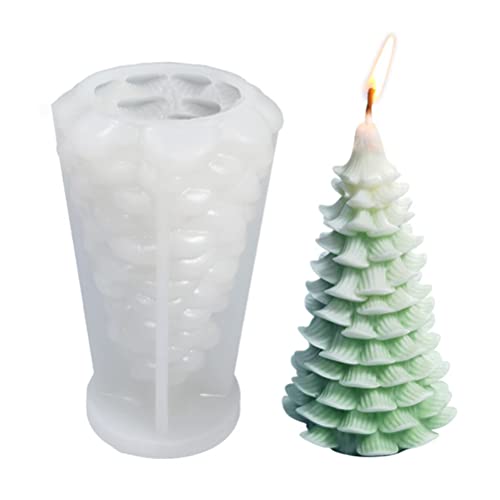 Fdit Weihnachtsbaum -Silikonkerzenform für DIY -Seifenkuchen Dekorieren, Kerzenzubehör für Festivalhandwerksherstellung (2#) von Fdit