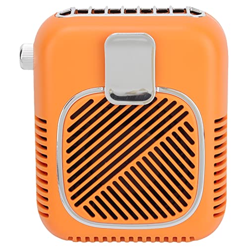 Fdit Wiederaufladbarer Mini-Ventilator, Multifunktionaler 2-in-1-Taillenventilator, 10000 MAh, Staubdicht, 5 V, 2 A, Variable Frequenz für Schlafsäle (Orange) von Fdit