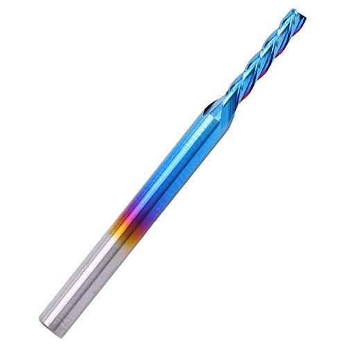 Fdit Wolframstahl Nanoblue-Beschichtung 4-Flute Final Mill CNC CNC Gerade Griff-Frässchneider mit Front-End-Chipentfernung für Einen Besseren Chipentfernungseffekt (3.175 * 2 * 10) von Fdit