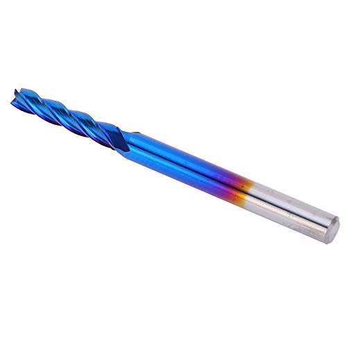 Fdit Wolframstahl Nanoblue-Beschichtung 4-Flute Final Mill CNC CNC Gerade Griff-Frässchneider mit Front-End-Chipentfernung für Einen Besseren Chipentfernungseffekt (3.175 * 2.5 * 12) von Fdit