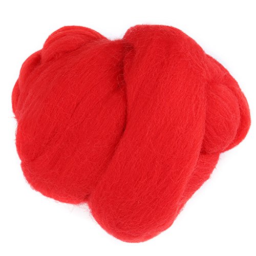 Filzwolle Bunte Nadelfilzwolle Roving Wool Filzzubehör für Nadelfilzwolle DIY Craft Anfänger(rot) von Fdit