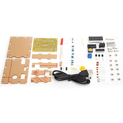 Frequenzzählermodul, Kristalloszillator-Testmodul DIY-Kit, programmierbares Frequenzmessermodul 1Hz-50MHz, mit gelbem Gehäuse, LED-Anzeige von Fdit