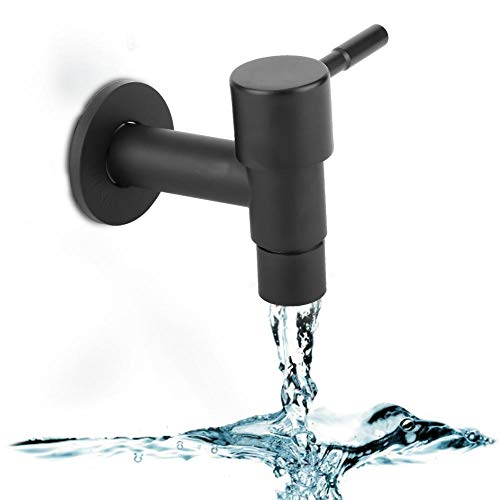 G1/2in Edelstahl schwarz einzigen kalten Wasserhahn Mopp Pool Wasserhahn Waschmaschine Wasserhahn Wand montiert Balkon Tap MEHRWEG VERPAKUNG(#1) von Fdit