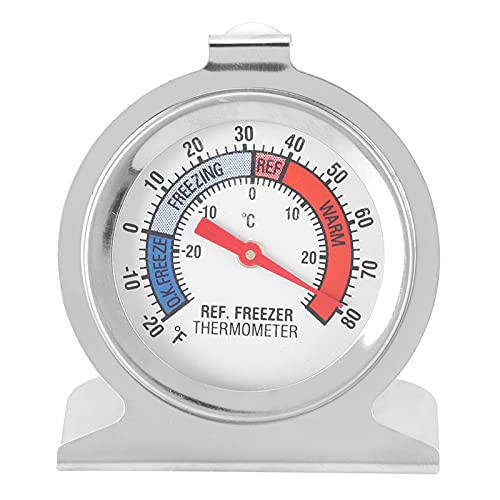 Gefrierschrank-Thermometer, Edelstahl, Großes Zifferblatt, Mechanisch, Physikalische Induktion, kein Batterie-Temperaturmessgerät von Fdit