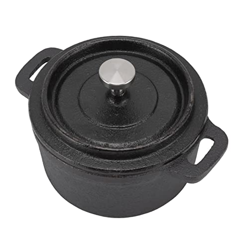 Gusseiserner Topf, Dutch Oven Im Traditionellen Stil, Metallmaterial, Ergonomischer Griff Zum Grillen für Langsames Garen von Nudeln (Durchmesser 10 cm) von Fdit