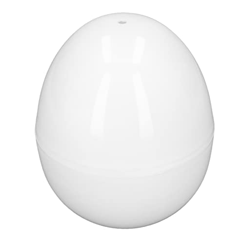 Hart Gekochter Eierkocher, Kapazität für 4 Eier, Kompaktes Design, ABS-Material, Weißes Ei, Eiförmiger Mikrowellen-Ei-Dampfgarer für Ihre Täglichen Essbedürfnisse von Fdit