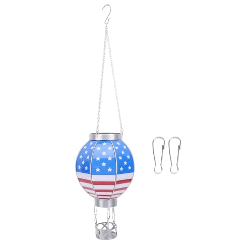 Heißluftballon-Solar-Hängeleuchte, Einzigartige Form, Dekorative Außenlaterne mit Warmem Licht, Ideal für Garten, Terrasse, Camping, Picknick (Große Größe) von Fdit