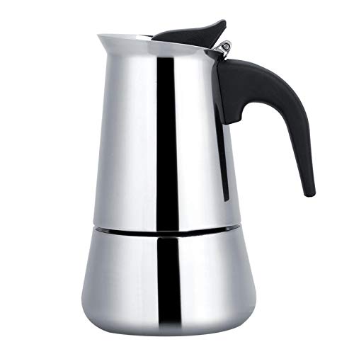 Herd-Espressomaschine, Tragbare Edelstahl-Kaffeekanne Moka Espressomaschine Mokkakanne Einfache Bedienung(200ml) von Fdit