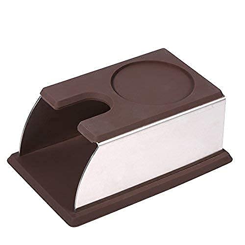 Kaffee Tampfenmatte Halter Tamper Pulver Maker Stand Tamping Matte Rack Zubehör Werkzeug 2 Farben Edelstahl + Silikon(Kaffee) von Fdit