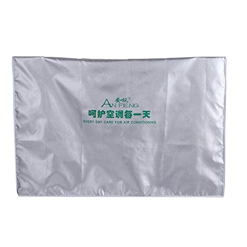 Klimaanlage Abdeckung Rechteck Anti-Staub-Anti-Schnee Wasserdicht Sun Proof Polyester Silber Gemustert für Außeneinheiten Haus(2P 80 x 26 x 57 cm-#2) von Fdit