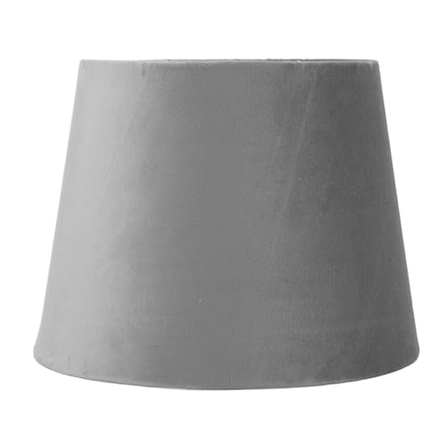 Konischer Stoff-Lampenschirm, Samt-Lampenschirm, Elegante Lichtabdeckung, Dekorative Lampen-Ersatzschirm, Tisch-Nachttisch-Stehlampen-Zubehör (Hellgrau) von Fdit