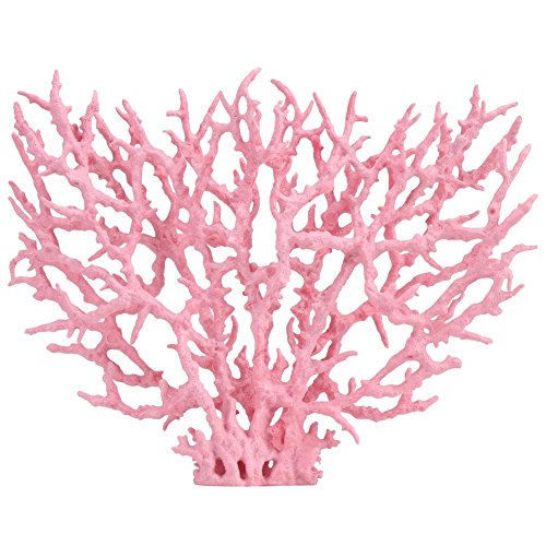Künstliche Kunststoff Korallen Aquarienpflanzen Coral Fish Tank Dekorationen in verschiedenen Größen und Farben Korallendekor für Aquarien(L Pink) von Fdit