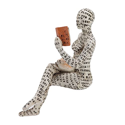 Lesende Frau Figur Kreative Kunstharz Lesende Frauen Denker Statue Moderne Abstrakte Kunstskulptur für Dekoration (B) von Fdit