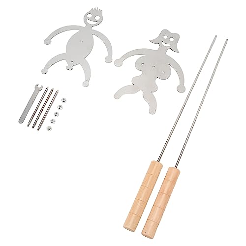 Metall-Grill-Stick-Werkzeuge, Blau, für Picknick, Grill, L. Amüsanter Bratstab für Männer und Frauen für Party-Familienessen von Fdit