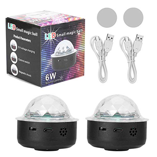 Mini RGB Musik Ladelicht, Party Disco Club 7 Farben Ball Projektor Sprachgesteuertes Musik LED Licht mit Magnet(Weiß) von Fdit