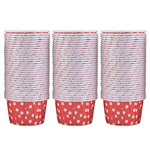 Muffinförmchen Focaccine, Mini Schalen Rot Backförmchen Backförmchen Backförmchen für Muffins, Partys in Haus 100PCS Red Dot von Fdit