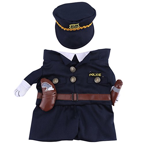 Polizist Kostüm Outfits mit Hut Haustier Hund Katze Halloween Kostüme Die Polizei für Party Weihnachten Special Events Kostüm Uniform mit Hut Funny Pet(M) von Fdit