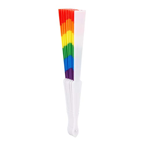 Rainbow Hand Fan, 5 Stück Handheld Folding Stage Performance Party Dekoration Hand Fan Festival Fan Geschenk (9.1x1.2in)(Horizontaler Regenbogen) von Fdit