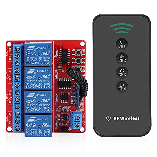 Schalter-Kontrolle Remote Wireless Receiver lernen von Relais Modul intelligentes Sender RF A 4 Tasten Kit-häuslicher 433 MHz von Fdit