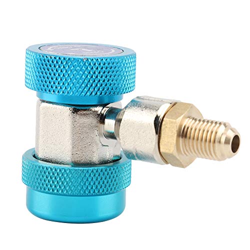 Schnellverbinder R134 A/C Klimaanlagenkupplung Adapter + Ventilkernauszieher (blau) von Fdit