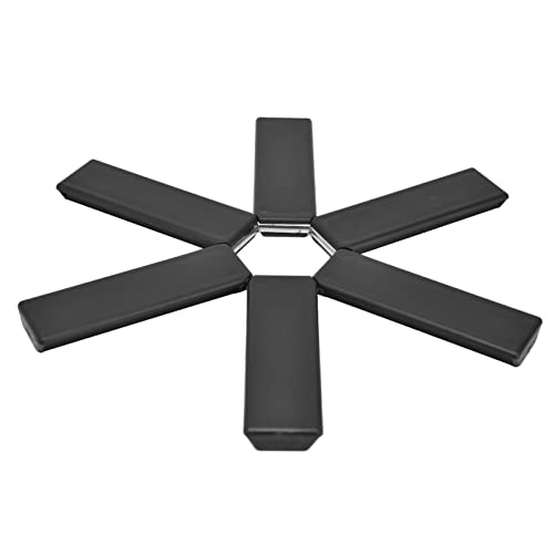 Schwarze Zusammenklappbare Hot Pad Isolierte Tischunterlage Klappbare Topfunterlage Wärmekissen Pfanne Topfuntersetzer Untersetzer Untersetzer für Zuhause, Küche, Restaurant von Fdit