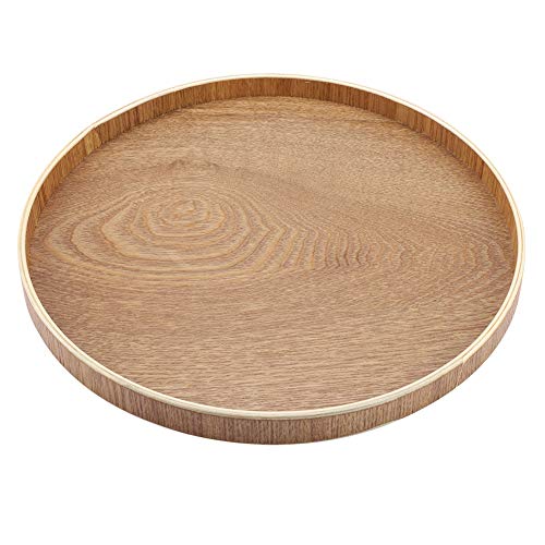 Serviertablett aus Holz, rund, für Tee, Obst, Süßigkeiten, Lebensmittel, Heimdekoration (30 cm) von Fdit