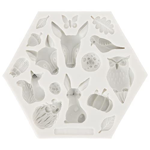 Silikonform, Süße Dschungel-Safari-Tier-Kuchenform, Einfache Entformung, Flexible, Weiche Backform, Kuchendekoration für DIY-Kuchen, Fondant, Schokolade(952 grau) von Fdit