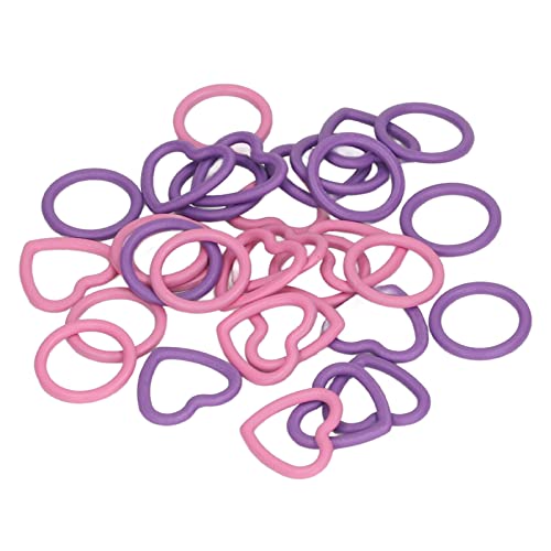 Strick-Maschenmarkierer-Set, Fest, Rosa, Lila, Runder Herz-Maschenmarkierer, 32 Stück, Stark Zum Basteln von Fdit