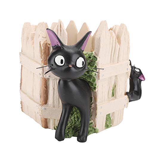 Süße Schwarze Katze Cartoon Modell Harz Sukkulenten Blumentopf Mikrolandschaft Bonsai Blumentopf Home Decor von Fdit