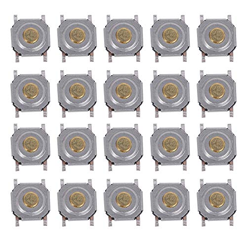 Taktiler Druckknopfschalter im 200er-Pack, wasserdichter SMD-Messingkopf mit momentanem Druckknopf, Spannungsbereich 0-440 V, 4 mm x 4 mm x 1,5 mm, 4-poliger Fuß von Fdit