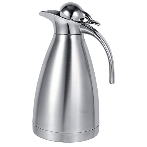 Thermo Jug Wärmflasche Isolierter Topf Kaffee Teekanne Edelstahl Doppelwand Vakuum (Silber, 1.5L) von Fdit