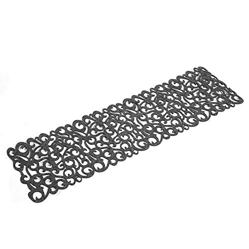 Tischläufer, Filz Tischdekoration Matte, Esstisch Läufer Matte, Openwork Patio Tischmatte(Dark gray) von Fdit