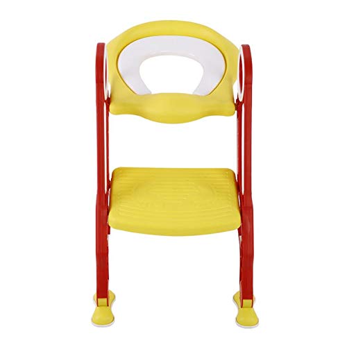 Verstellbarer Baby-/Kleinkind-Toilettenstuhl, Leiter, Sicherheits-Töpfchen-Trainingssitz, Design mit Doppelter Armlehne, Unterstützt Unabhängige Toilettengewohnheiten (rötliches von Fdit