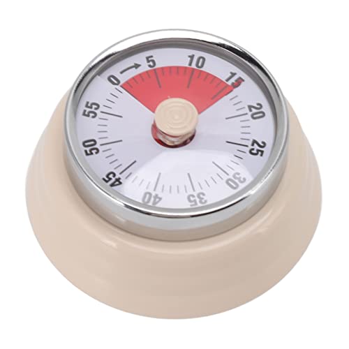 Fdit Visueller Timer, ohne Batterie, Mechanischer Magnet, 60-Minuten-Countdown-Timer für, Erwachsene, Leise Klassenzimmerküche (Beige) von Fdit