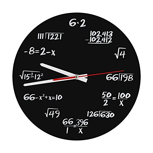 huhushop Kreative Mathematik-Wanduhr aus Acryl, witzige mathematische Formeln Uhr -Quiz-Uhr in Schwarz und Weiß Einzigartige Mathematik-Gleichung Uhr für Klassenzimmer, Zuhause, huhushop Kreative Mathematik-Wanduhr aus Acryl, witzige mathematische Formeln Uhr -Quiz-Uhr in Schwarz und Weiß Einzigartige Mathematik-Gleichung Uhr für Klassenzimmer, Zuhause, von Fdit