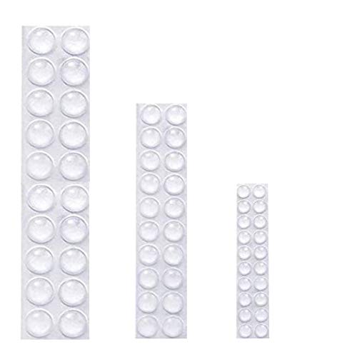 FeJu Elastikpuffer transparent | 60 Stück in 3 Größen selbstklebend | Gummifüße, Silikon Möbelschutz, Anti Rutsch Pads, Toilettendeckel Stopper Wand von FeJu