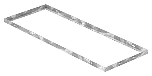 Fenau - Gitterrost-Zarge 300 x 800 x 23 mm für Rosthöhe von 20 mm, verzinkt – mit Aussparung für Maueranker - Passend für Baunorm-Rost: Fenau 290 x 790 x 20 mm von Fenau