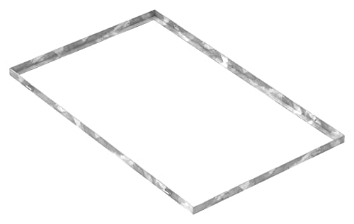 Fenau - Gitterrost-Zarge 500 x 800 x 23 mm für Rosthöhe von 20 mm, verzinkt – mit Aussparung für Maueranker - Passend für Baunorm-Rost: Fenau 490 x 790 x 20 mm von Fenau