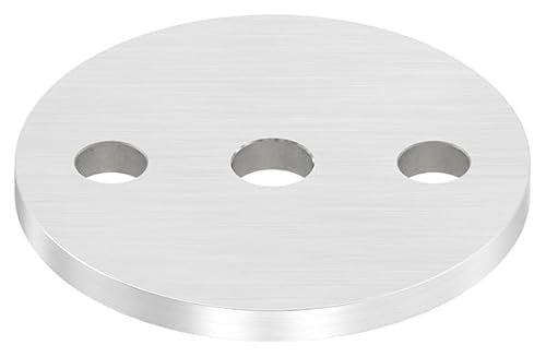 FeNau - Ankerplatte - Ø 80 x 6 mm - mit Zentrierbohrung: Ø 12,5 mm - aus Edelstahl: V2A - Längsschliff - Materialstärke: 6 mm von Fenau
