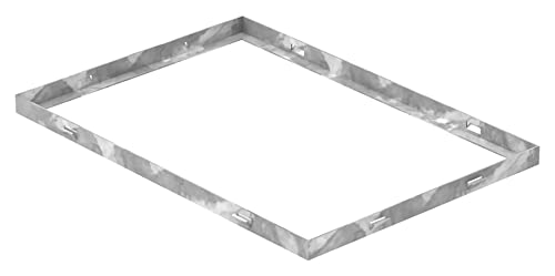 Fenau - Gitterrost-Zarge 350 x 500 x 23 mm für Rosthöhe von 20 mm, verzinkt – mit Aussparung für Maueranker - Passend für Baunorm-Rost: Fenau 340 x 490 x 20 mm von Fenau