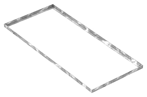 Fenau - Gitterrost-Zarge 400 x 900 x 23 mm für Rosthöhe von 20 mm, verzinkt – mit Aussparung für Maueranker - Passend für Baunorm-Rost: Fenau 390 x 890 x 20 mm von Fenau