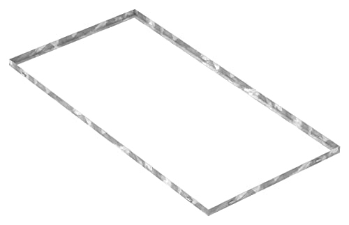 Fenau - Gitterrost-Zarge 600 x 1200 x 28 mm für Rosthöhe von 25 mm, verzinkt – mit Aussparung für Maueranker - Passend für Baunorm-Rost: Fenau 590 x 1190 x 25 mm von Fenau