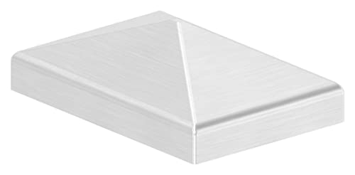 Fenau - Pfosten-Abdeckung - für Vierkantrohr: 60x40 mm - aus V2A (Edelstahl) - Zaunpfosten-Kappe für Metall-Pfosten Zaun zum Anpunkten/Schweißen von Fenau